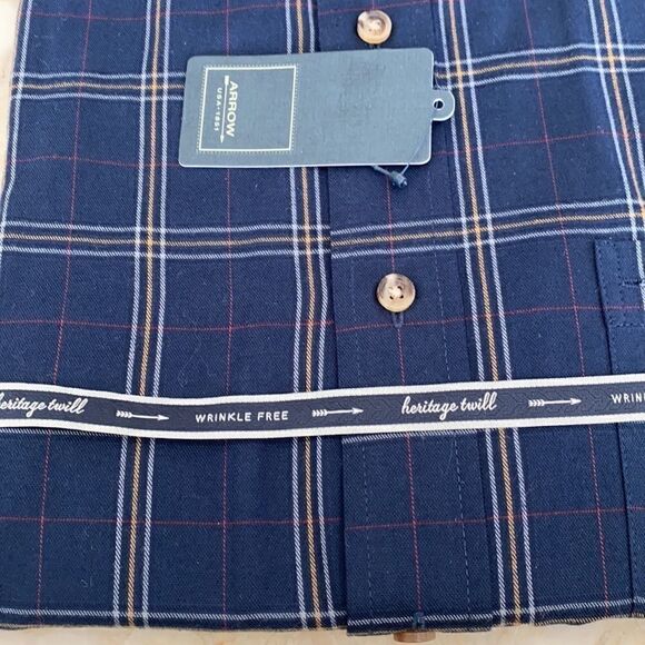 NWT Arrow Heritage Twill Plaid Button Down Shirt - Picture 3 of 5
